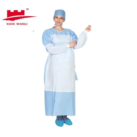 Forniture mediche Abito chirurgico blu monouso per abito isolante per SMS per uso medico ospedaliero