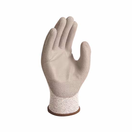 Guanti da lavoro di sicurezza resistenti al taglio HPPE rivestiti in PU grigio 13G antitaglio livello 5