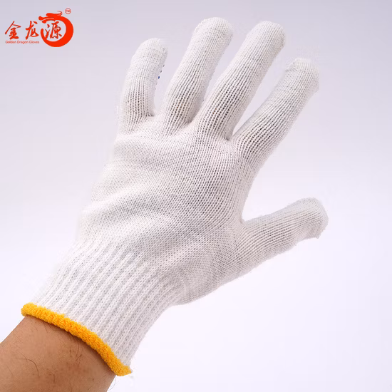 Guanti economici in cotone bianco DOT in PVC lavorato a maglia Guanti da lavoro di sicurezza punteggiati in PVC
